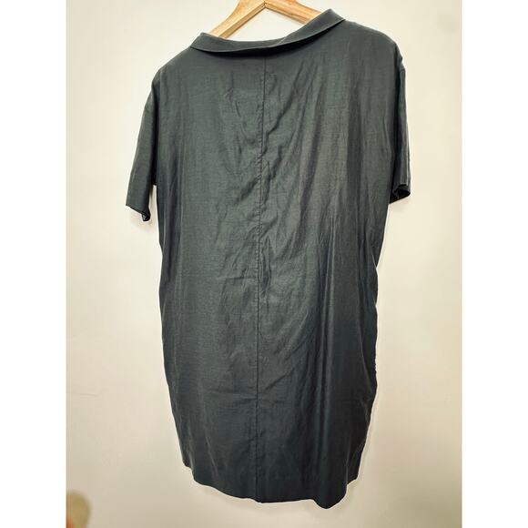 COS Folded-Collar Draped Dress Womans 4 Grey classic capsule lagenlook - Picture 8 of 9